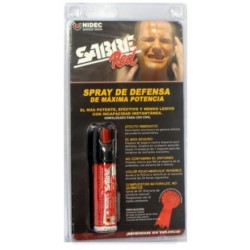SPRAY DE DEFENSA DE PIMIENTA SABRE RED. CHORRO BALÍSTICO. TAMAÑO 22ML. HOMOLOGADO