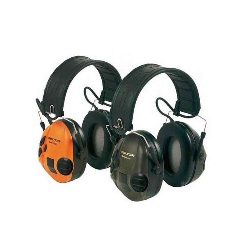 CASCO ELECTRÓNICO CAZA-TIRO DEPORTIVO PELTOR SPORTTAC 26DB CARCASA NARANJA VERDE