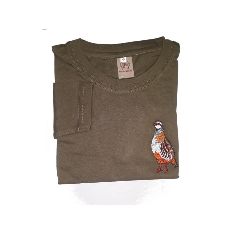 CAMISETA MANGA LARGA BORDADA