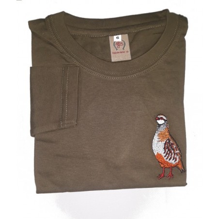 CAMISETA MANGA LARGA BORDADA