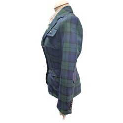 CHAQUETA SEÑORA CUADROS VERDE/MARINO