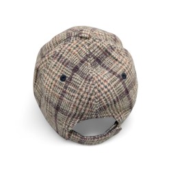 GORRA VISERA CUADROS CAMEL/MARRÓN